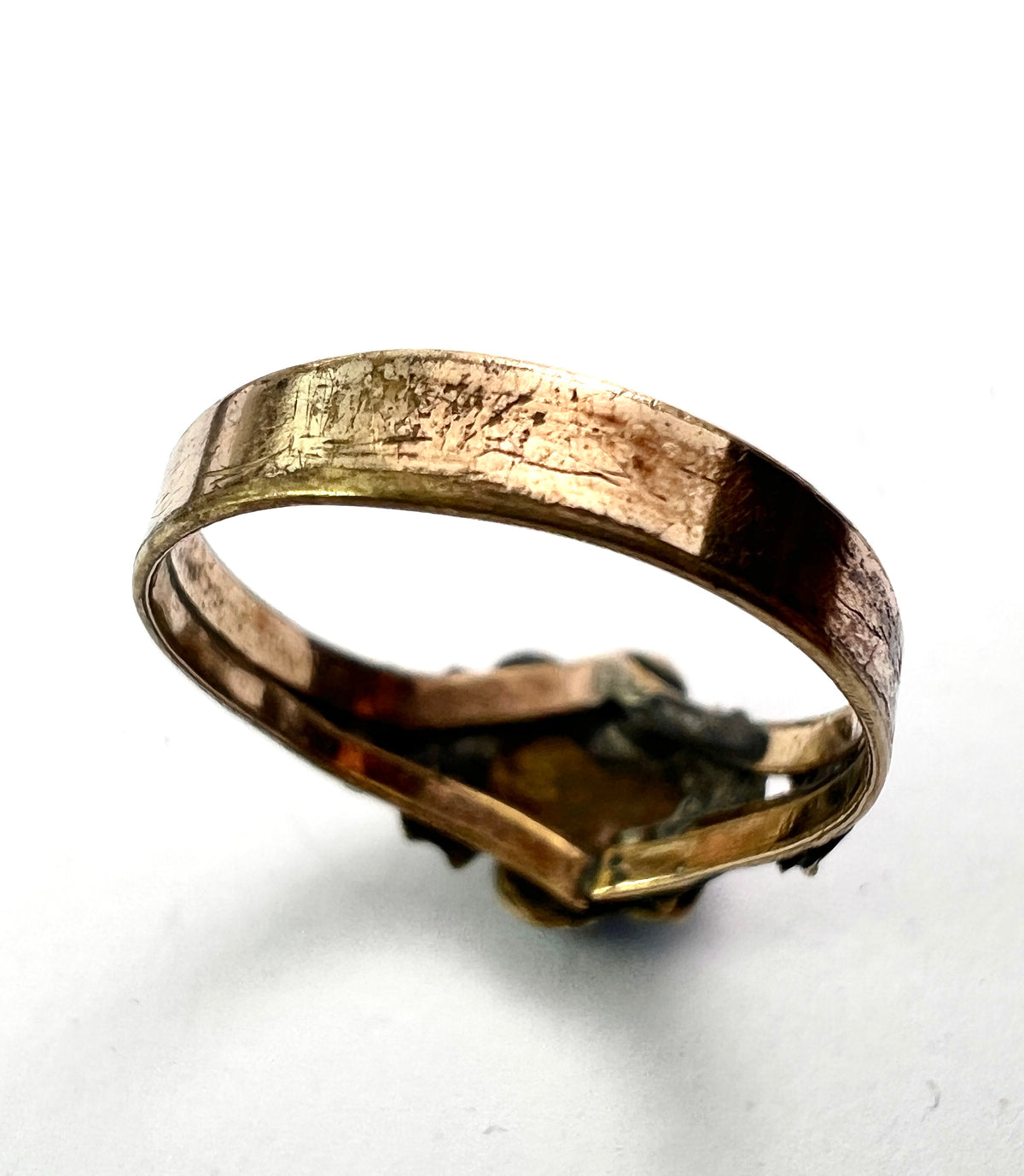 Georgian Turquoise Coral Glass Ring