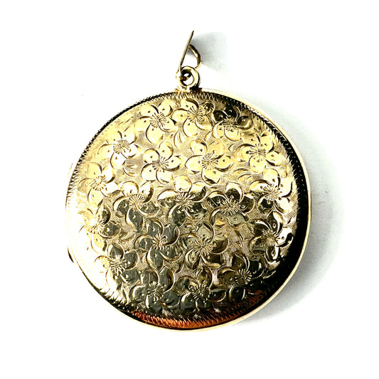 Large Victorian Style Solid 9CT Gold Locket Pendant
