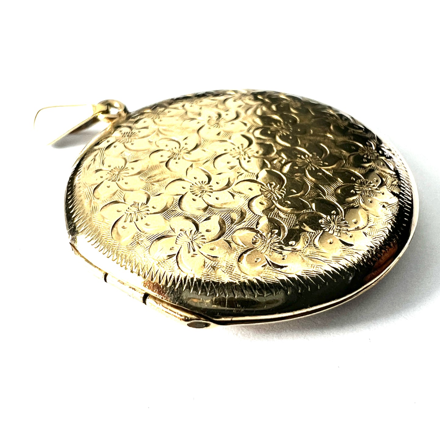 Large Victorian Style Solid 9CT Gold Locket Pendant