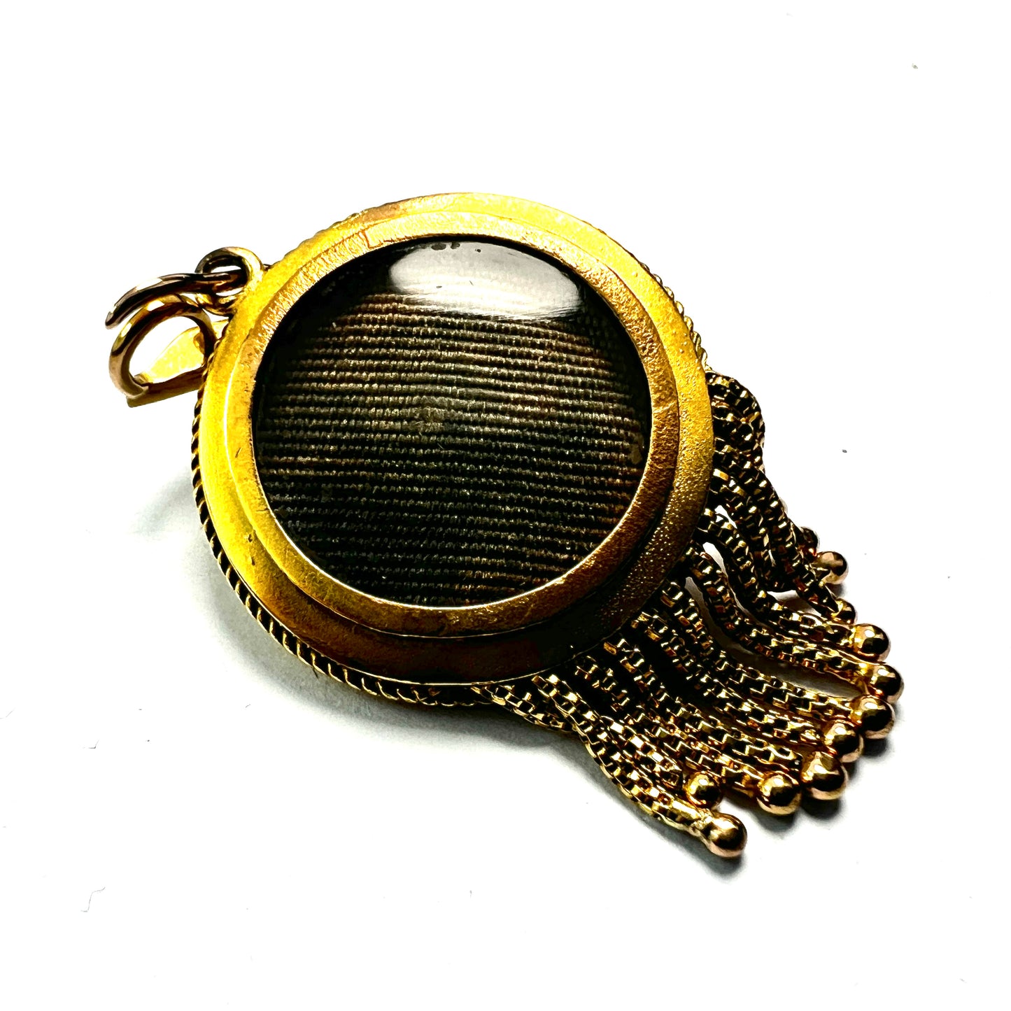 Victorian 15CT Gold Tassel Locket Pendant with Seed Pearls