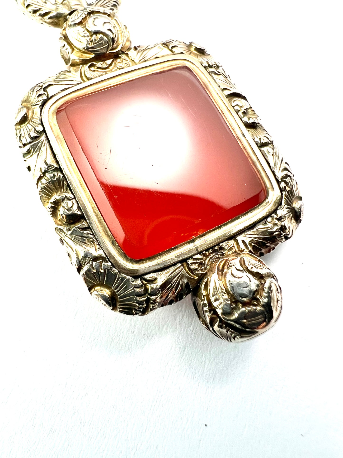 Georgian Gold Carnelian Fob Pendant