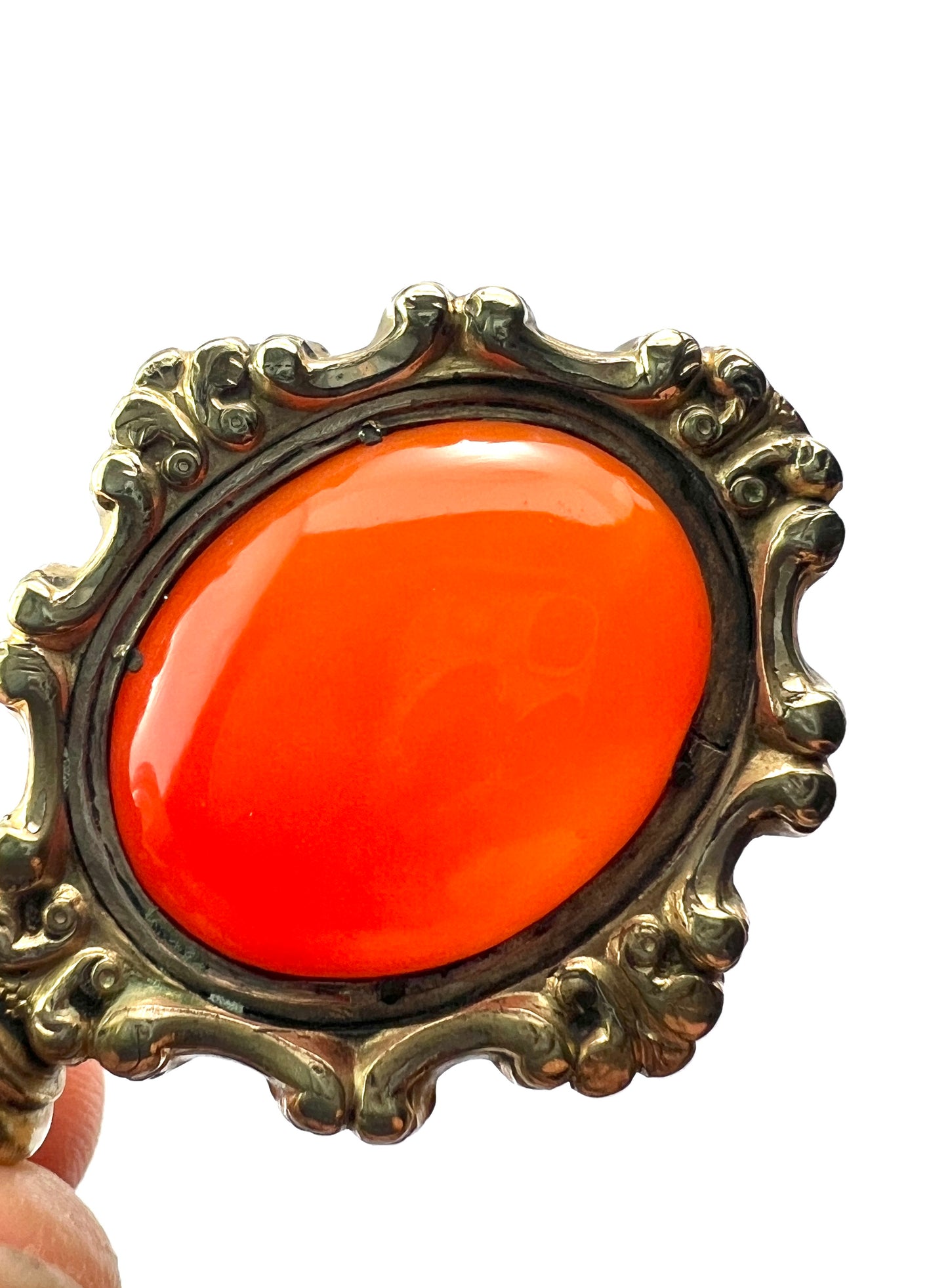 Large Georgian Gilt Carnelian Swivel Pendant Fob