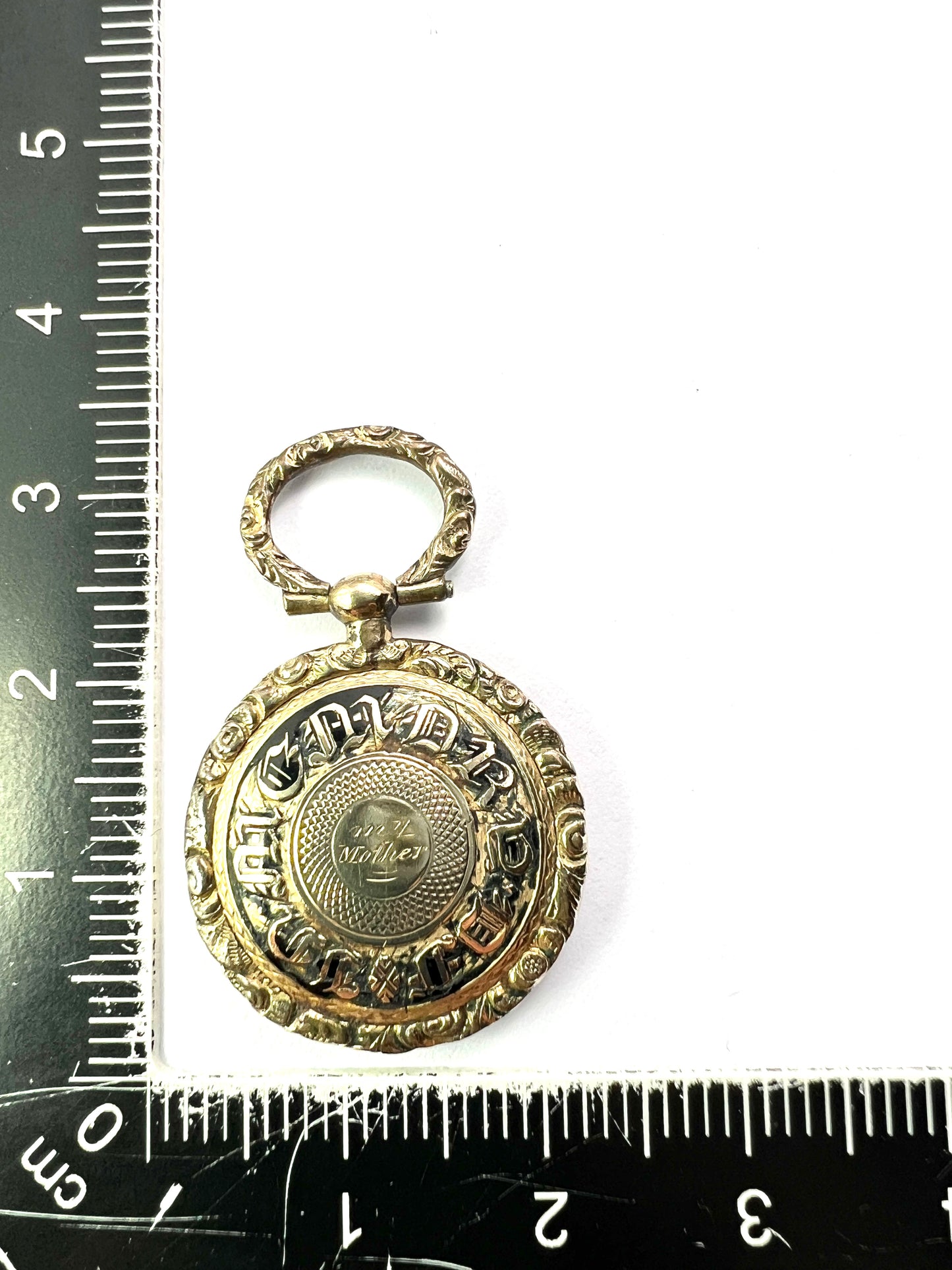 Small Georgian/Victorian Gold Mourning Locket Watch Fob Pendant
