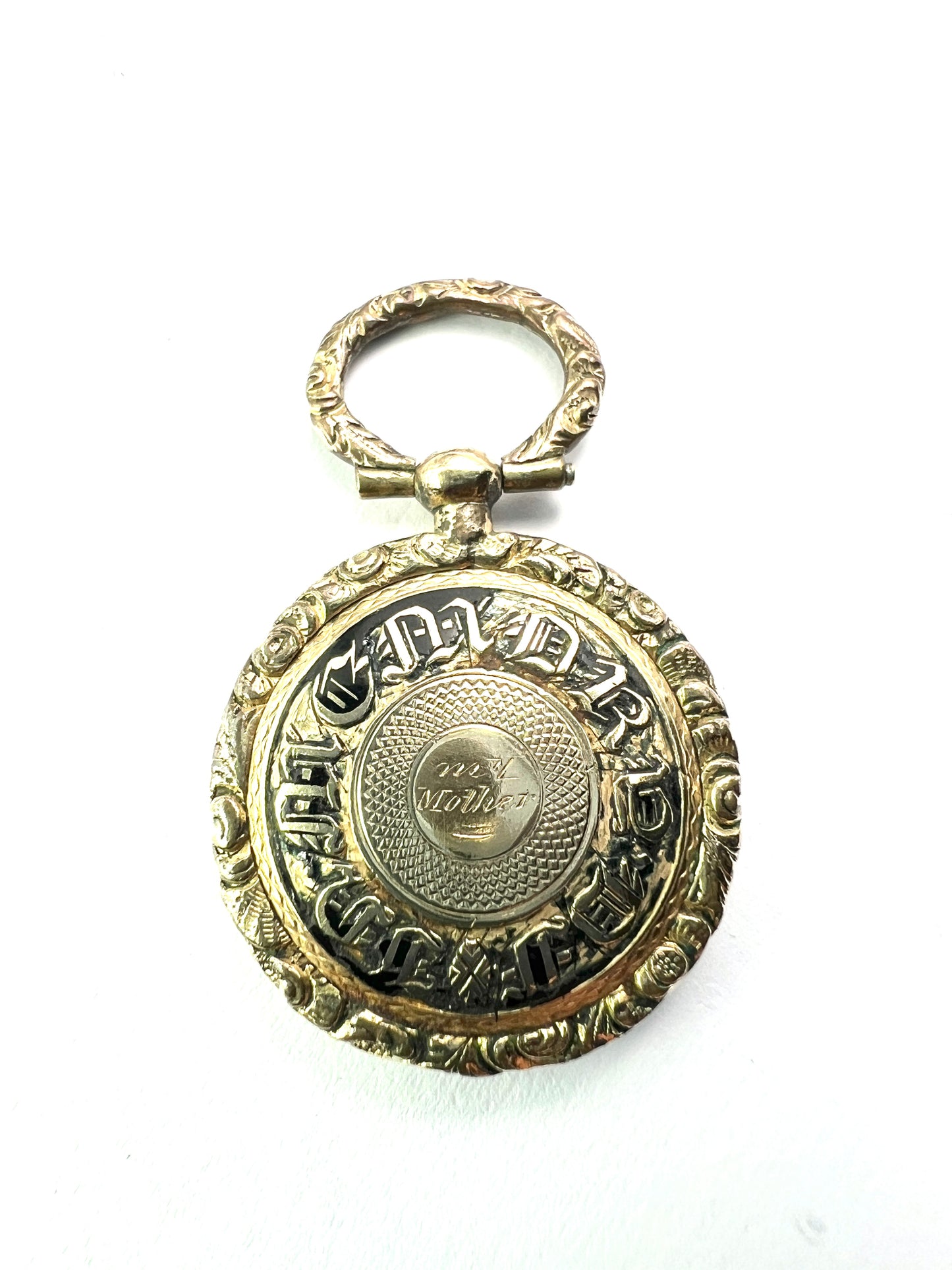 Small Georgian/Victorian Gold Mourning Locket Watch Fob Pendant
