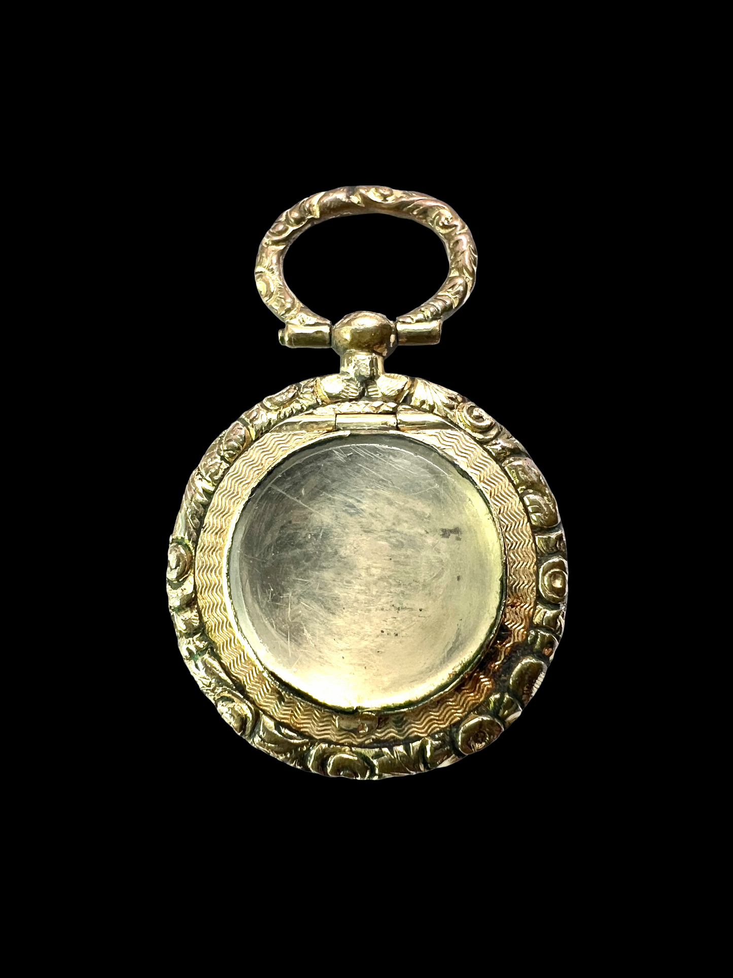 Small Georgian/Victorian Gold Mourning Locket Watch Fob Pendant