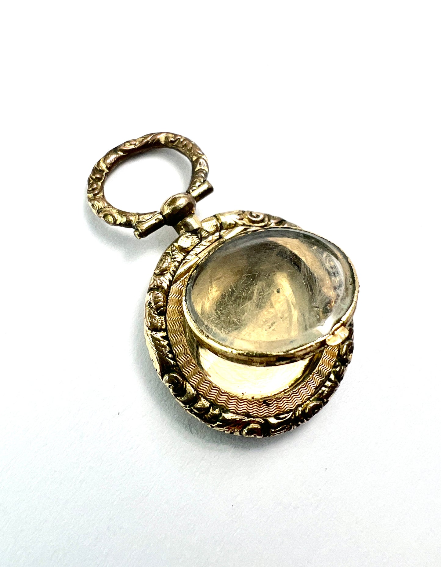 Small Georgian/Victorian Gold Mourning Locket Watch Fob Pendant