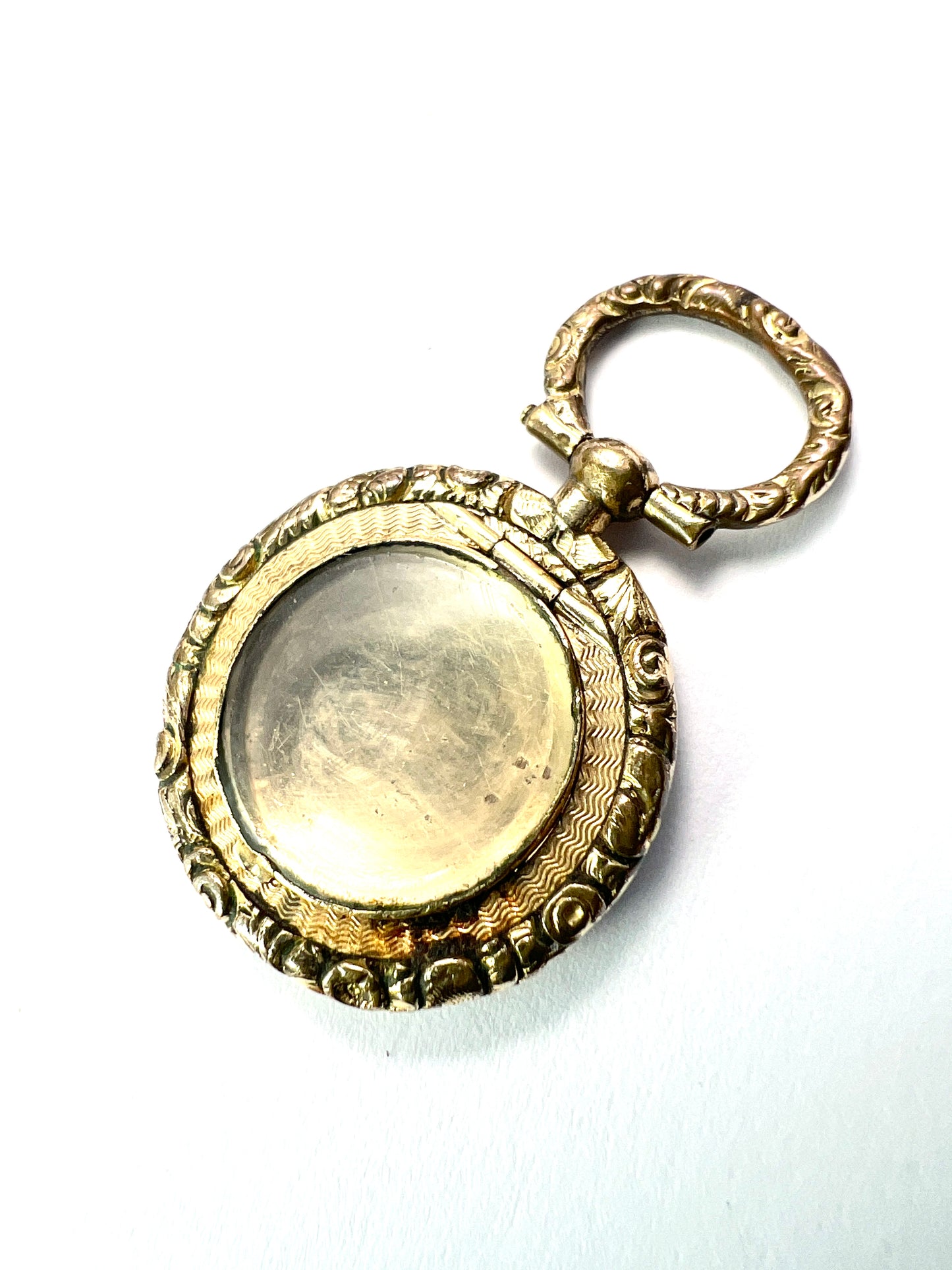 Small Georgian/Victorian Gold Mourning Locket Watch Fob Pendant