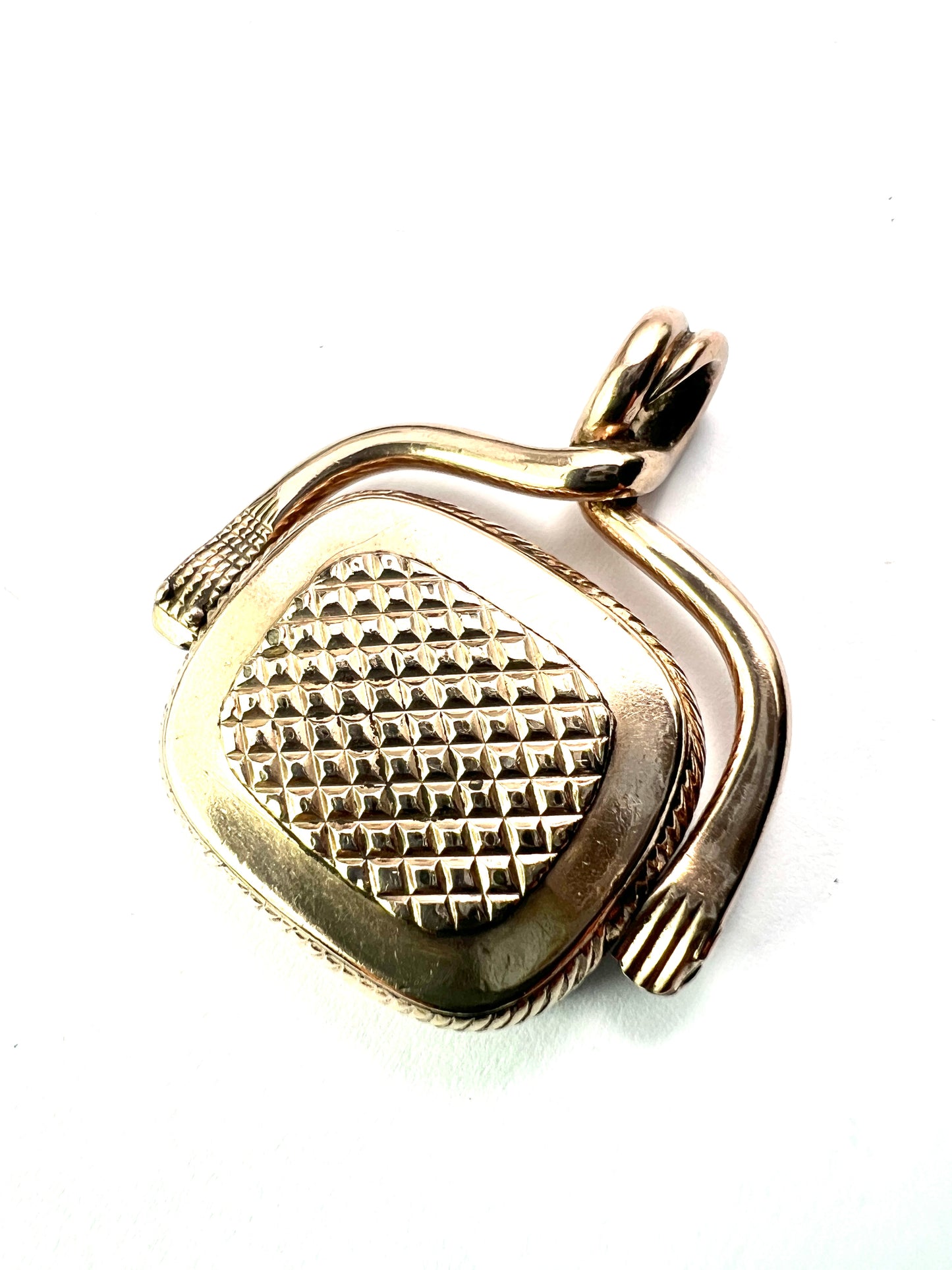 RESERVED for E • Antique Snake and Hand Gold Intaglio Carnelian Spinner Pendant Fob
