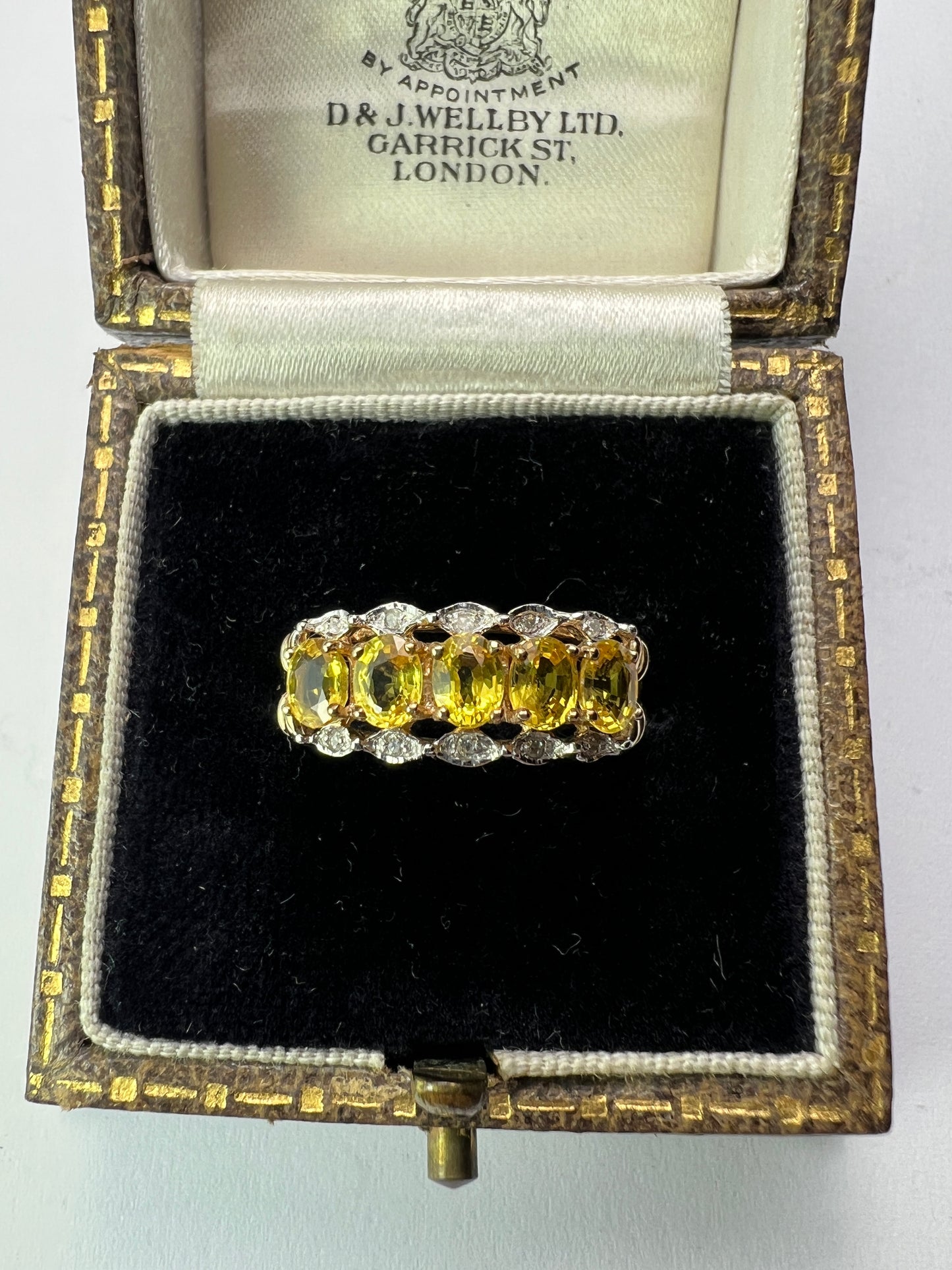 Vintage Yellow Sapphire and Diamond 9CT Gold Ring