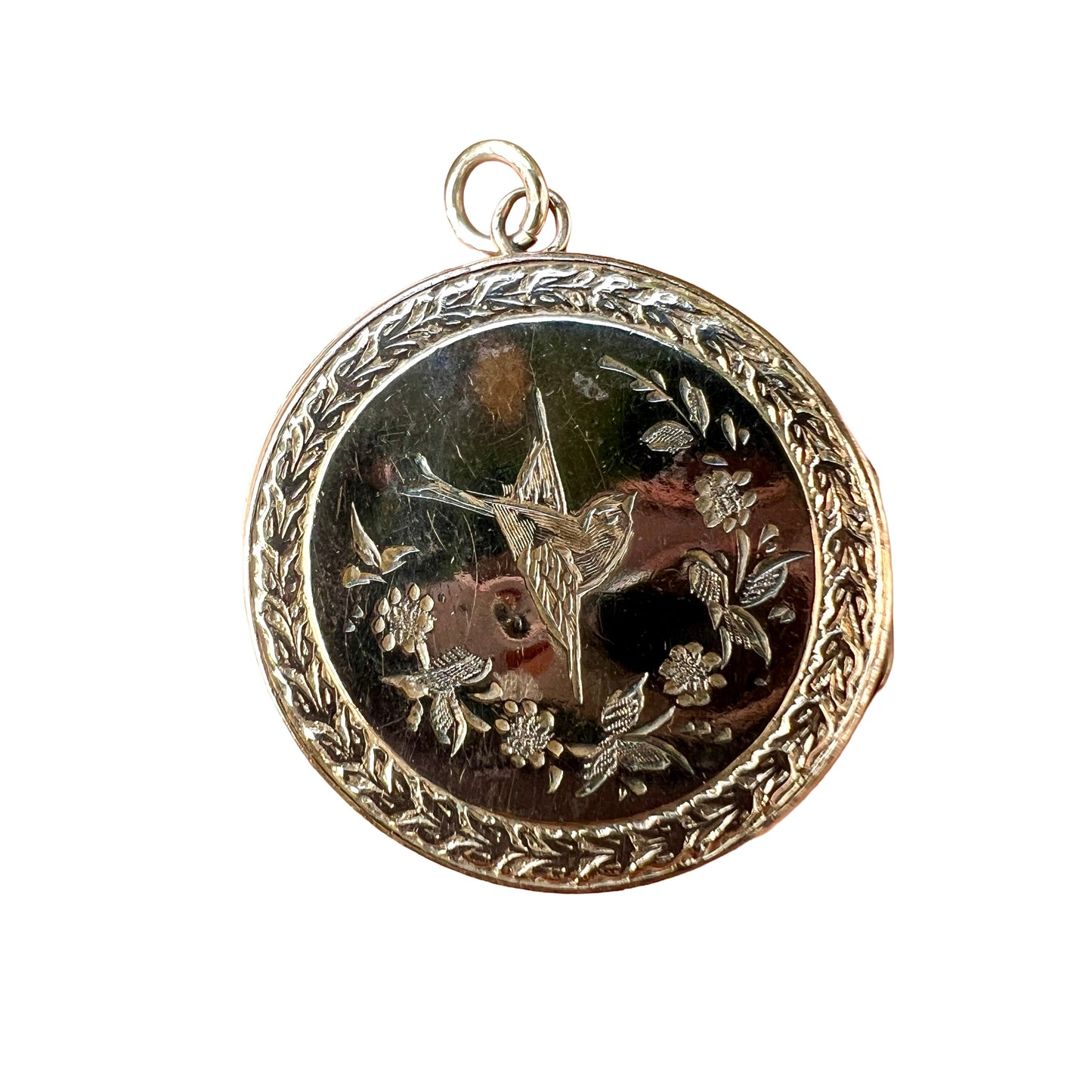 Victorian Rolled Gold Swallow Locket Pendant