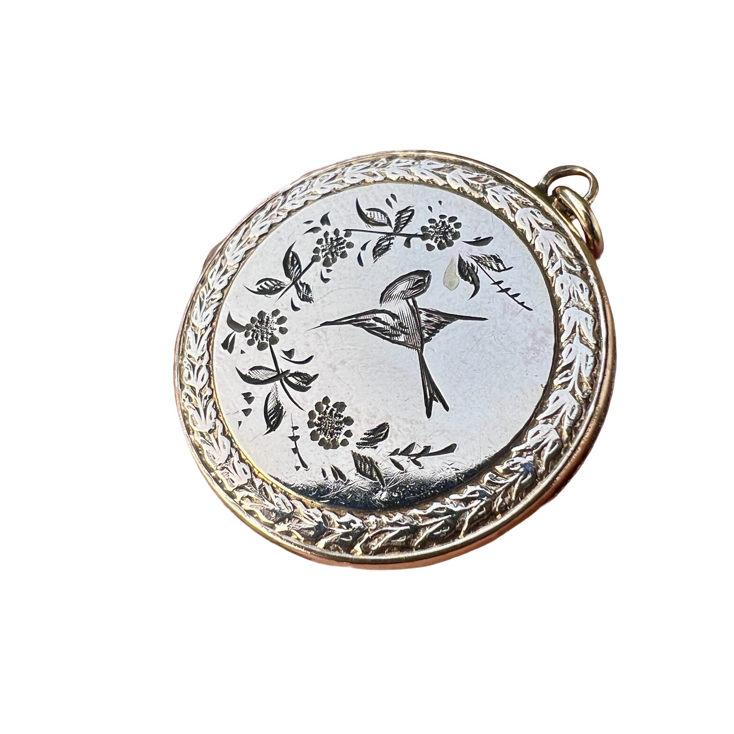 Victorian Rolled Gold Swallow Locket Pendant
