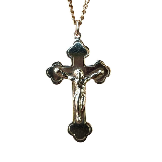 Vintage 9CT Gold Crucifix Cross Pendant Necklace