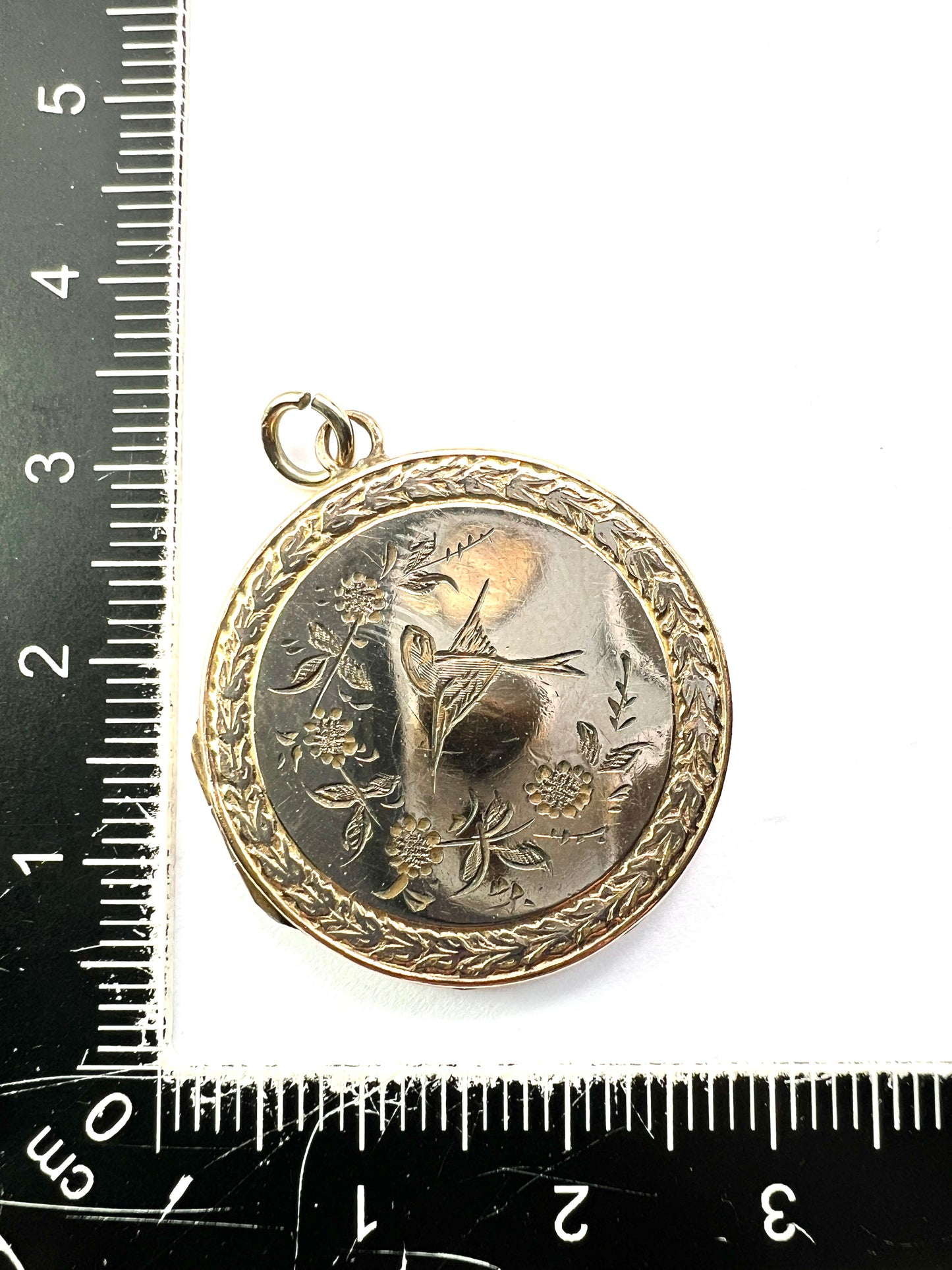Victorian Rolled Gold Swallow Locket Pendant