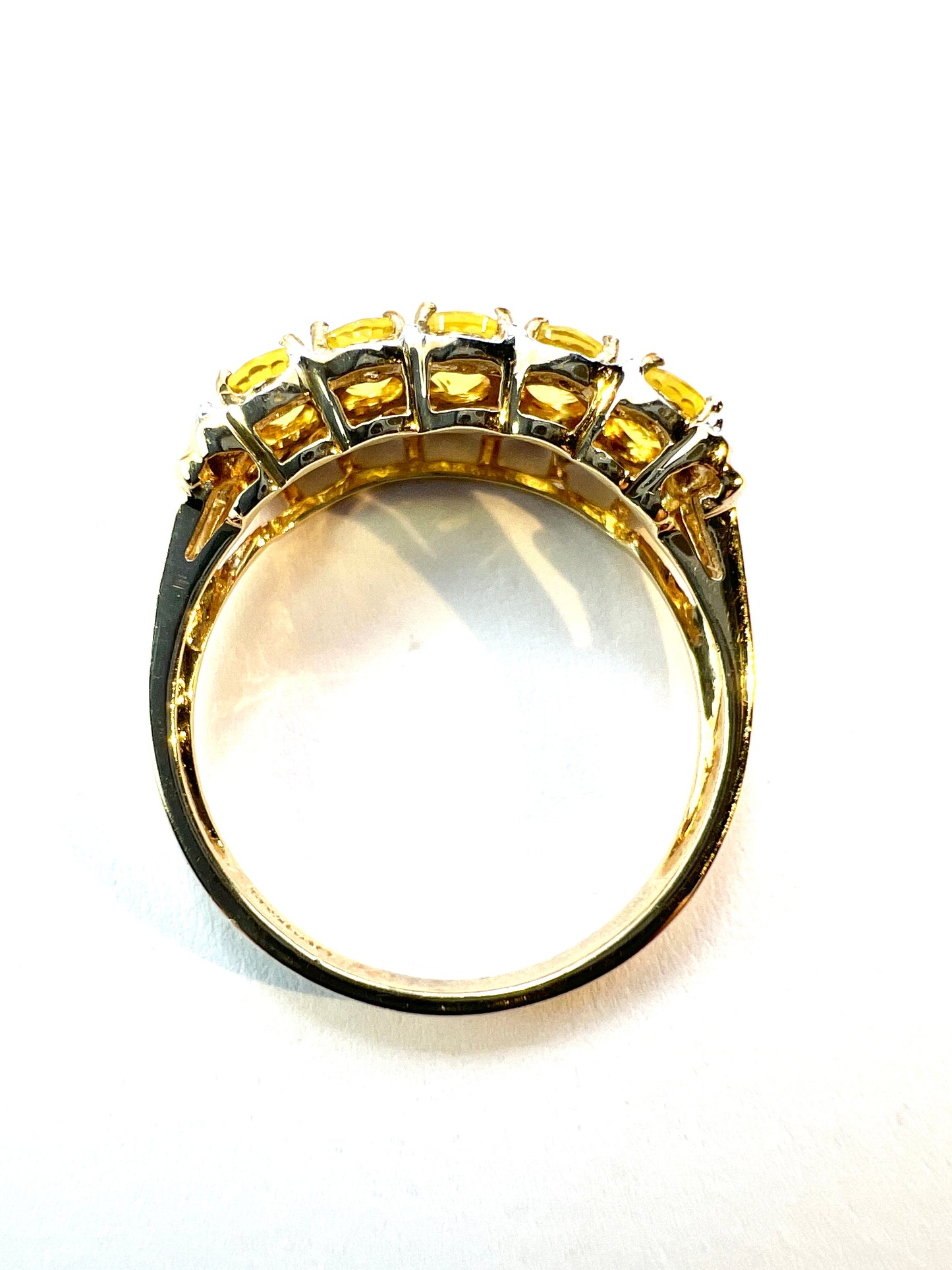 Vintage Yellow Sapphire and Diamond 9CT Gold Ring