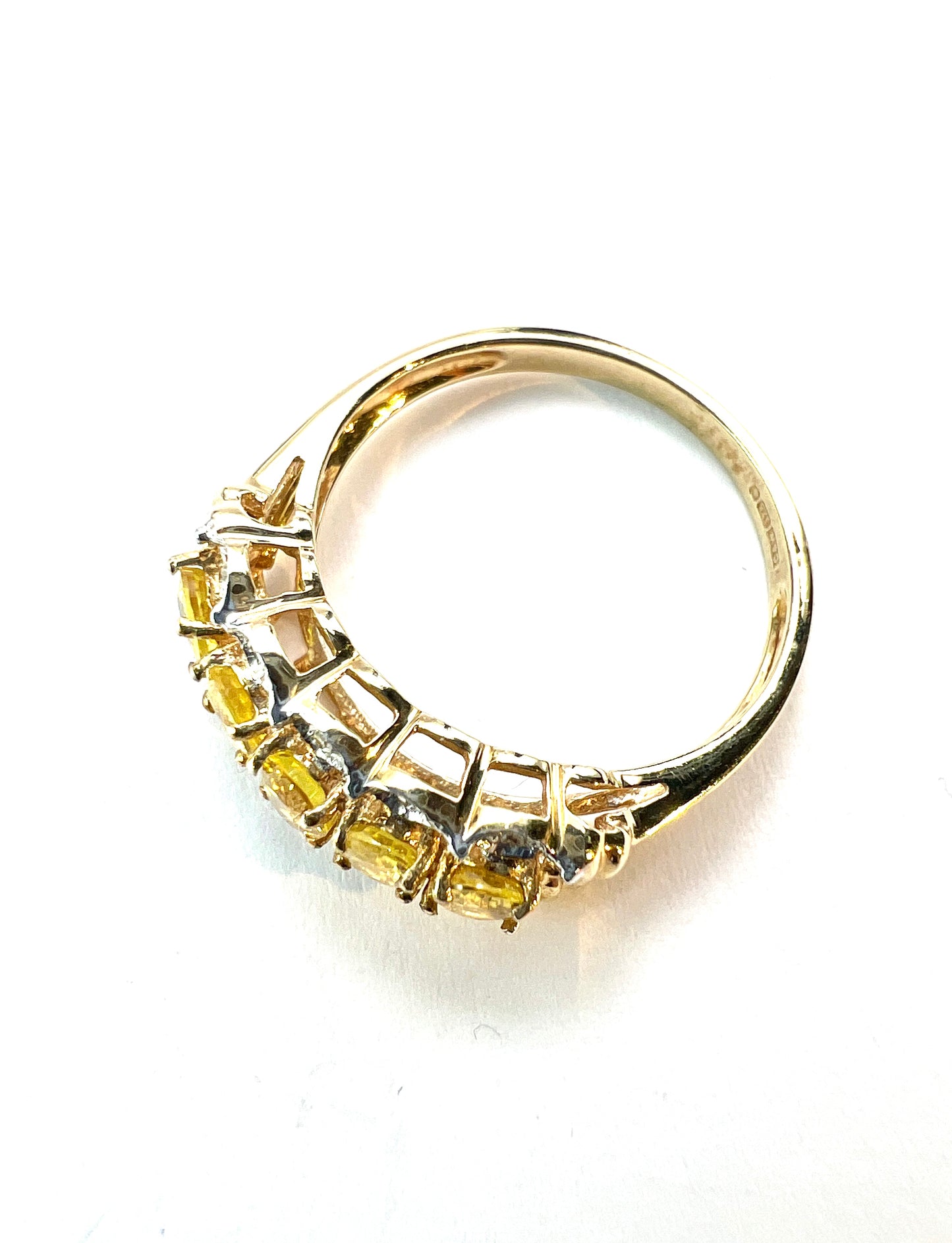 Vintage Yellow Sapphire and Diamond 9CT Gold Ring