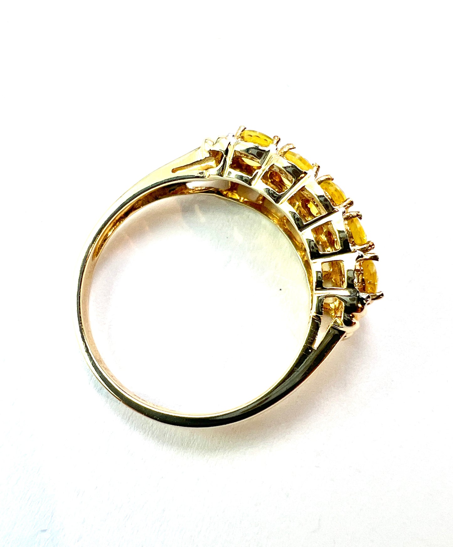 Vintage Yellow Sapphire and Diamond 9CT Gold Ring