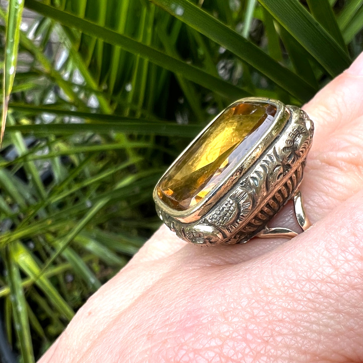 Huge Antique Seal Conversion 9CT Gold Ring