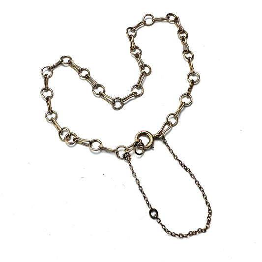 Victorian 9CT Gold Chain Bracelet with Safety Chain