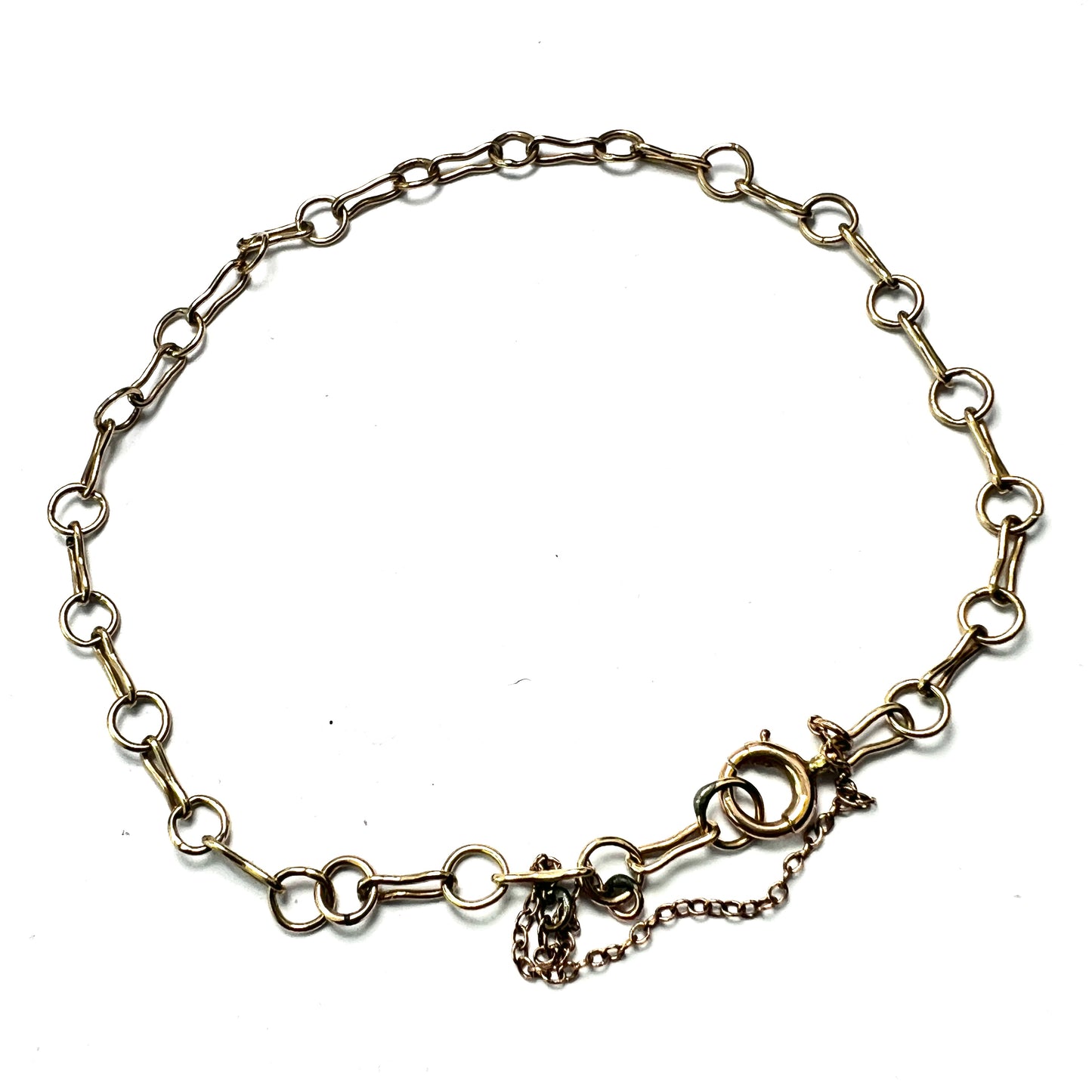 Victorian 9CT Gold Chain Bracelet with Safety Chain