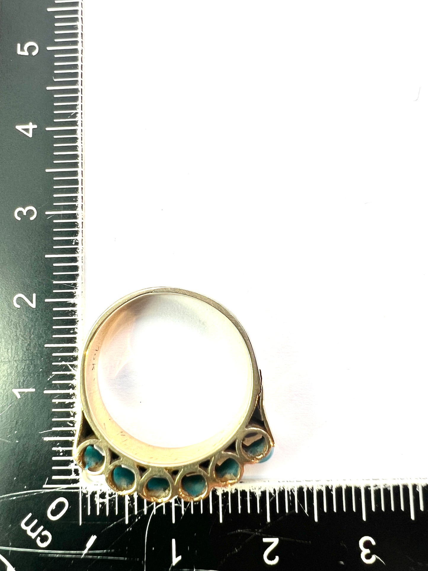 Vintage 18CT Gold Turquoise Mid Century Modernist Ring