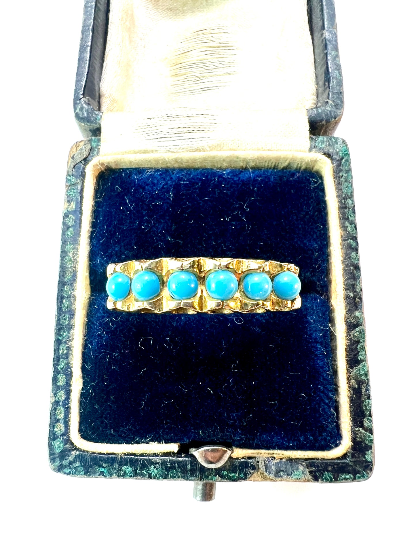 Vintage 18CT Gold Turquoise Mid Century Modernist Ring