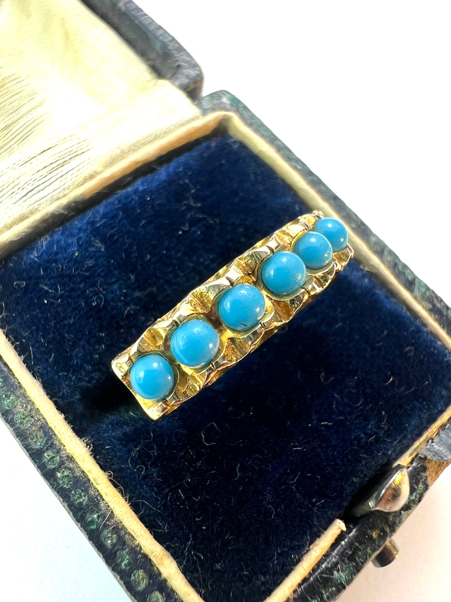 Vintage 18CT Gold Turquoise Mid Century Modernist Ring