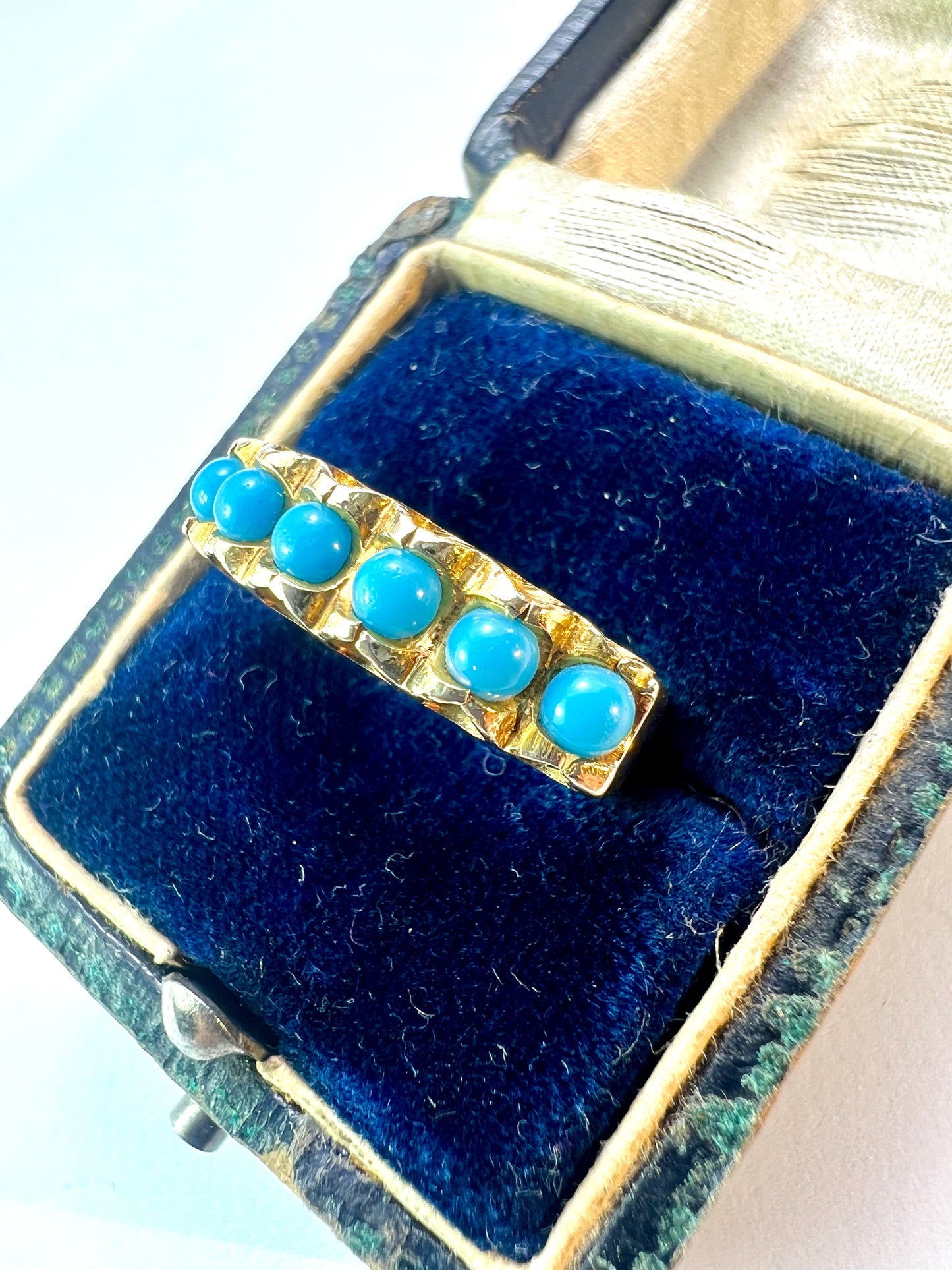 Vintage 18CT Gold Turquoise Mid Century Modernist Ring