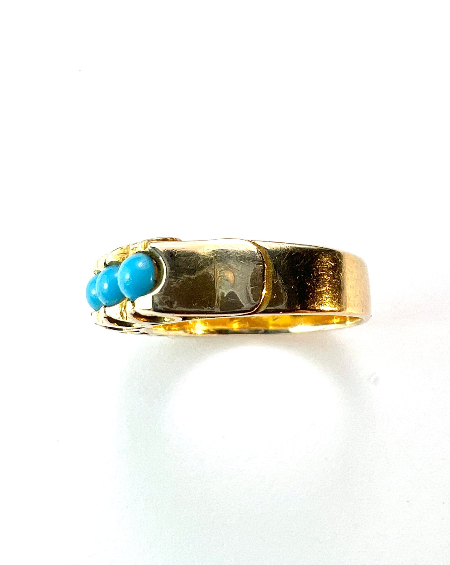Vintage 18CT Gold Turquoise Mid Century Modernist Ring