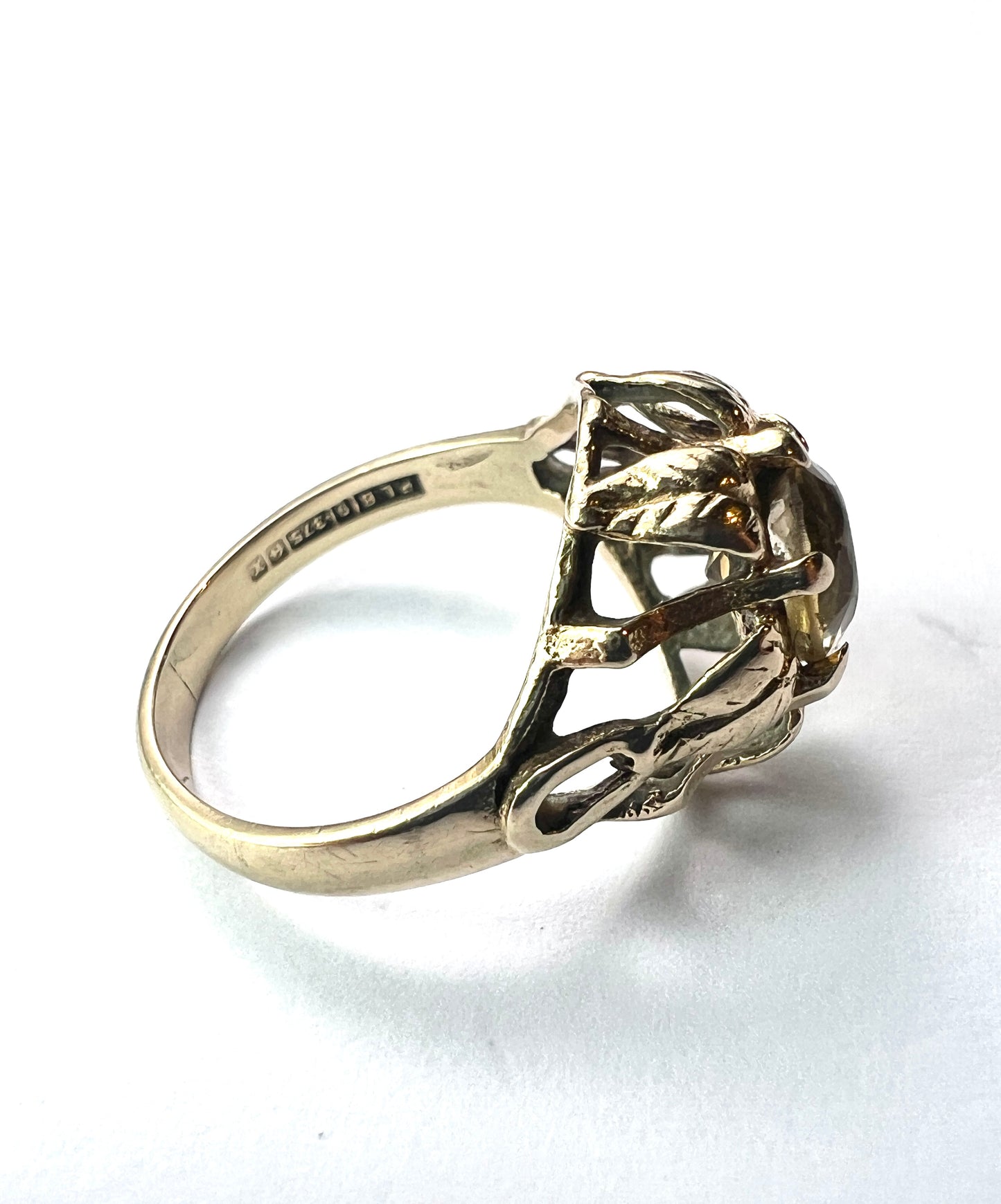 Vintage 9CT Gold Citrine Sunflower Ring