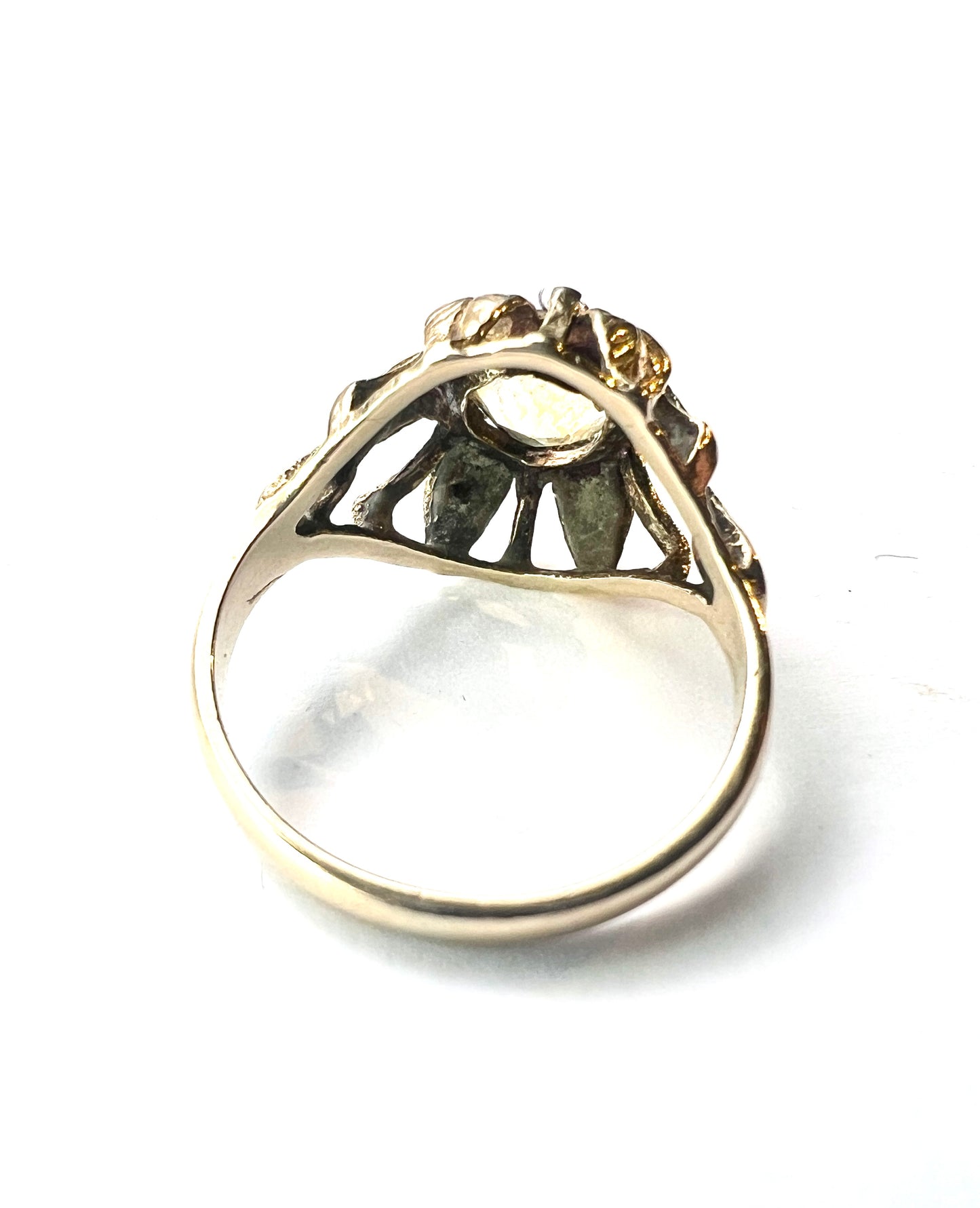 Vintage 9CT Gold Citrine Sunflower Ring