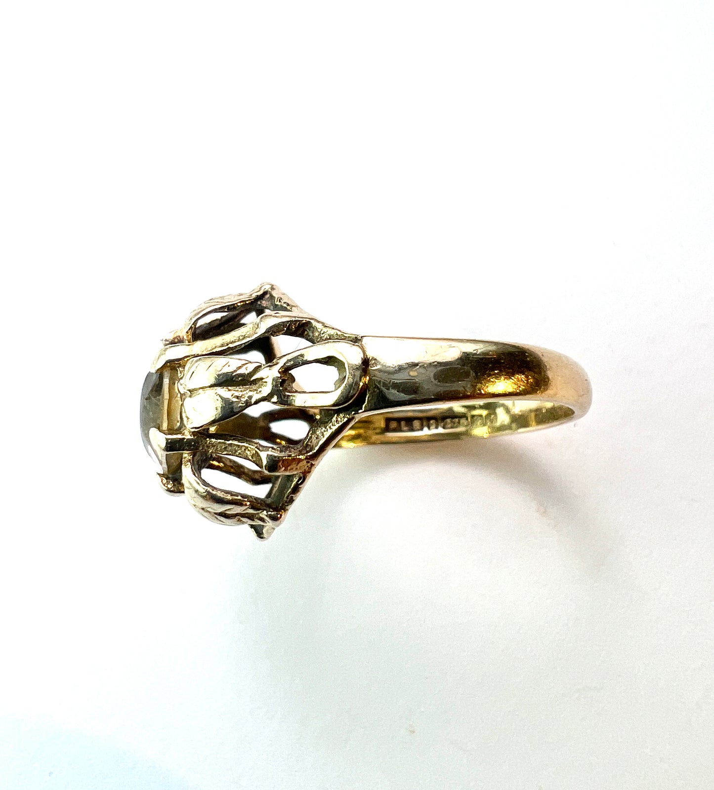 Vintage 9CT Gold Citrine Sunflower Ring