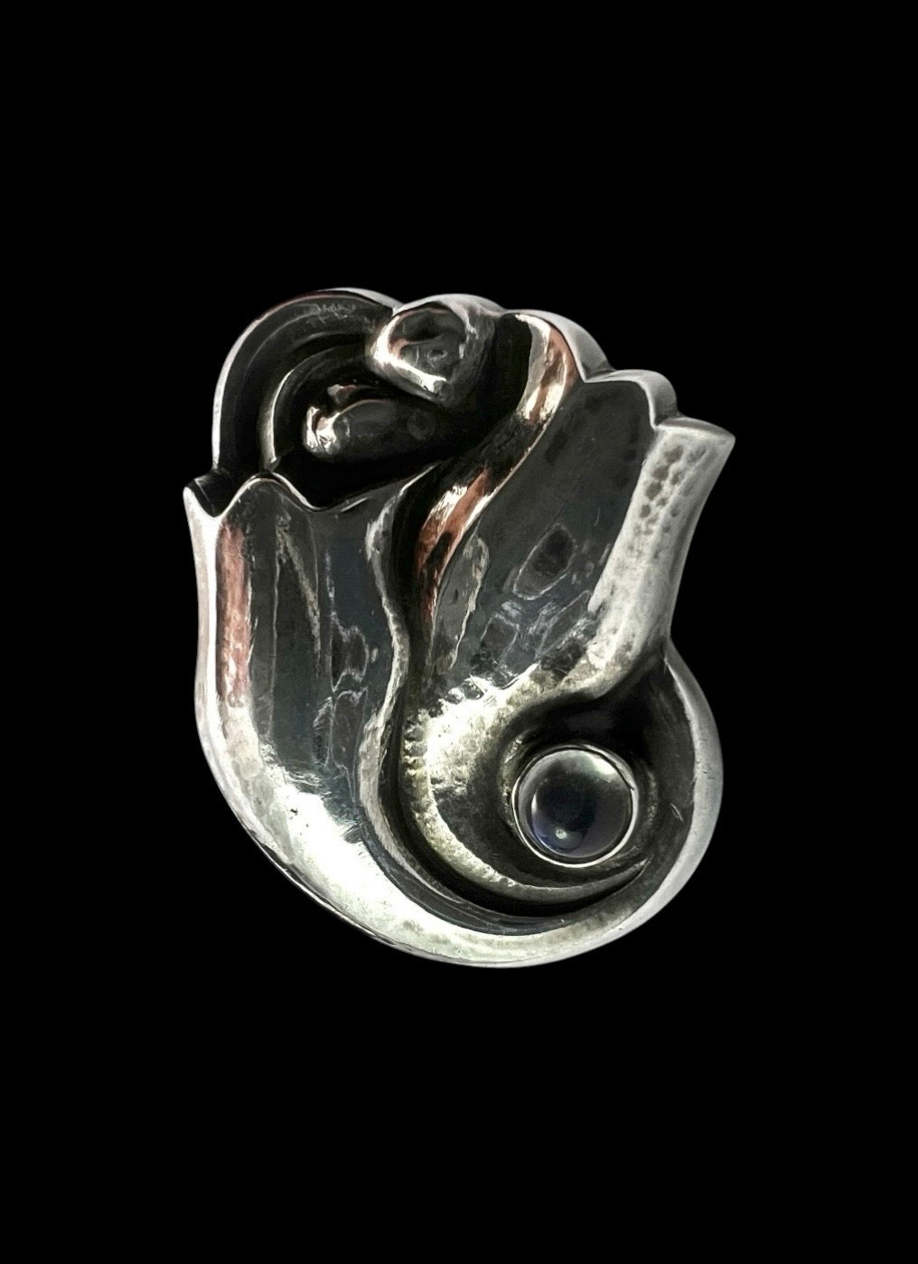 One SINGLE Georg Jensen Moonstone Sterling Silver Tulip Stud Earring 100A