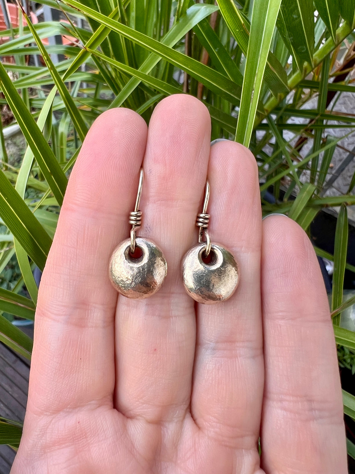 Vintage Silver Puffy Donut Drop Earrings