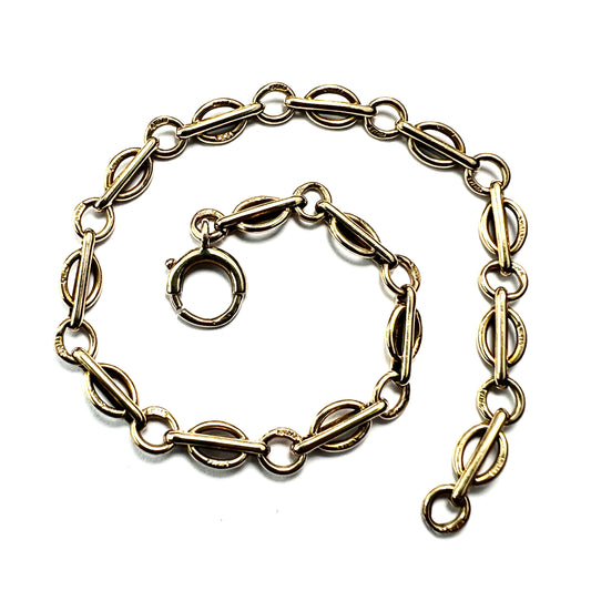 Victorian 9CT Gold Fancy Link Chain Bracelet