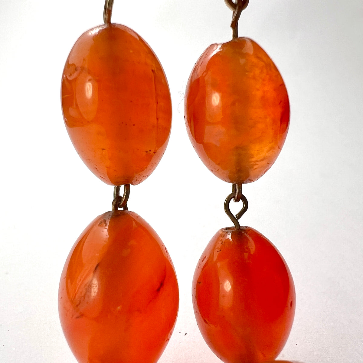 Art Deco Carnelian Agate Graduated Bead Necklace
