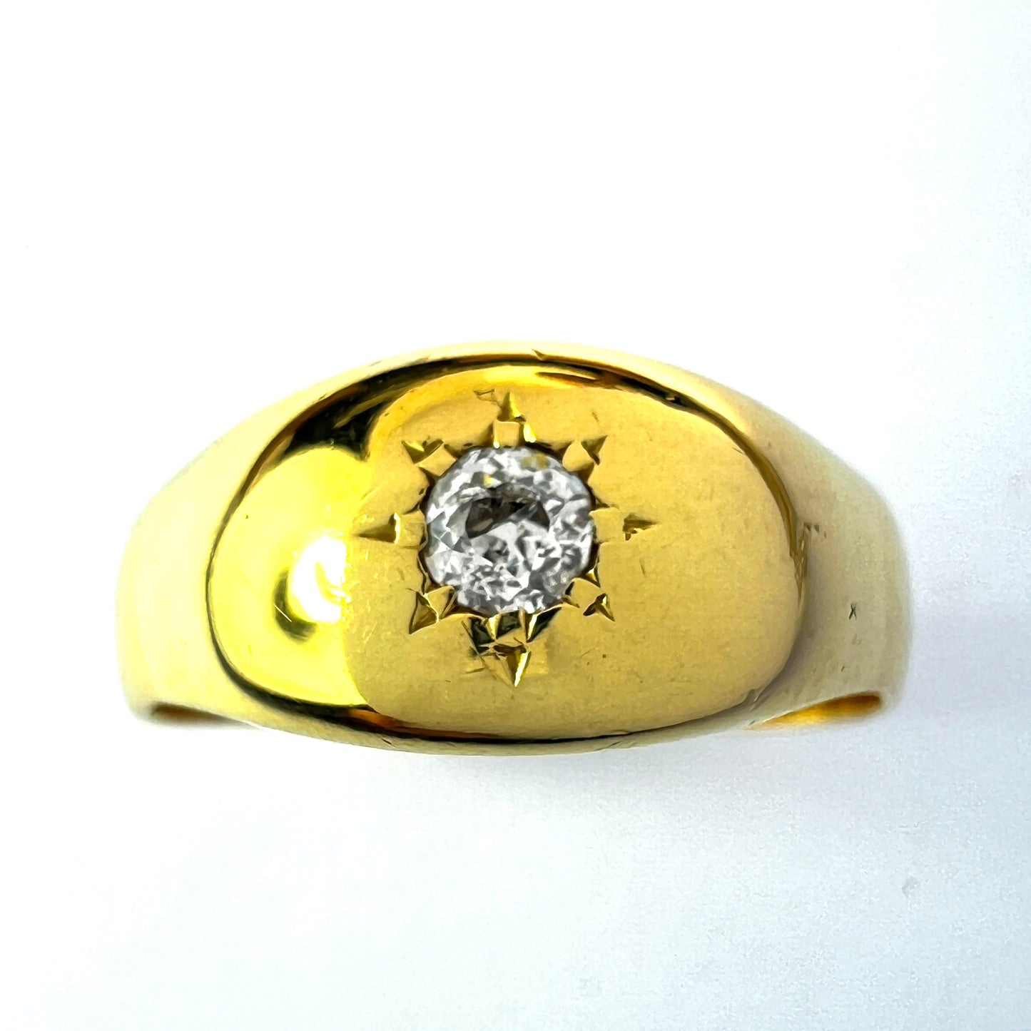 1887 Victorian 22CT Gold Diamond Solitaire Ring