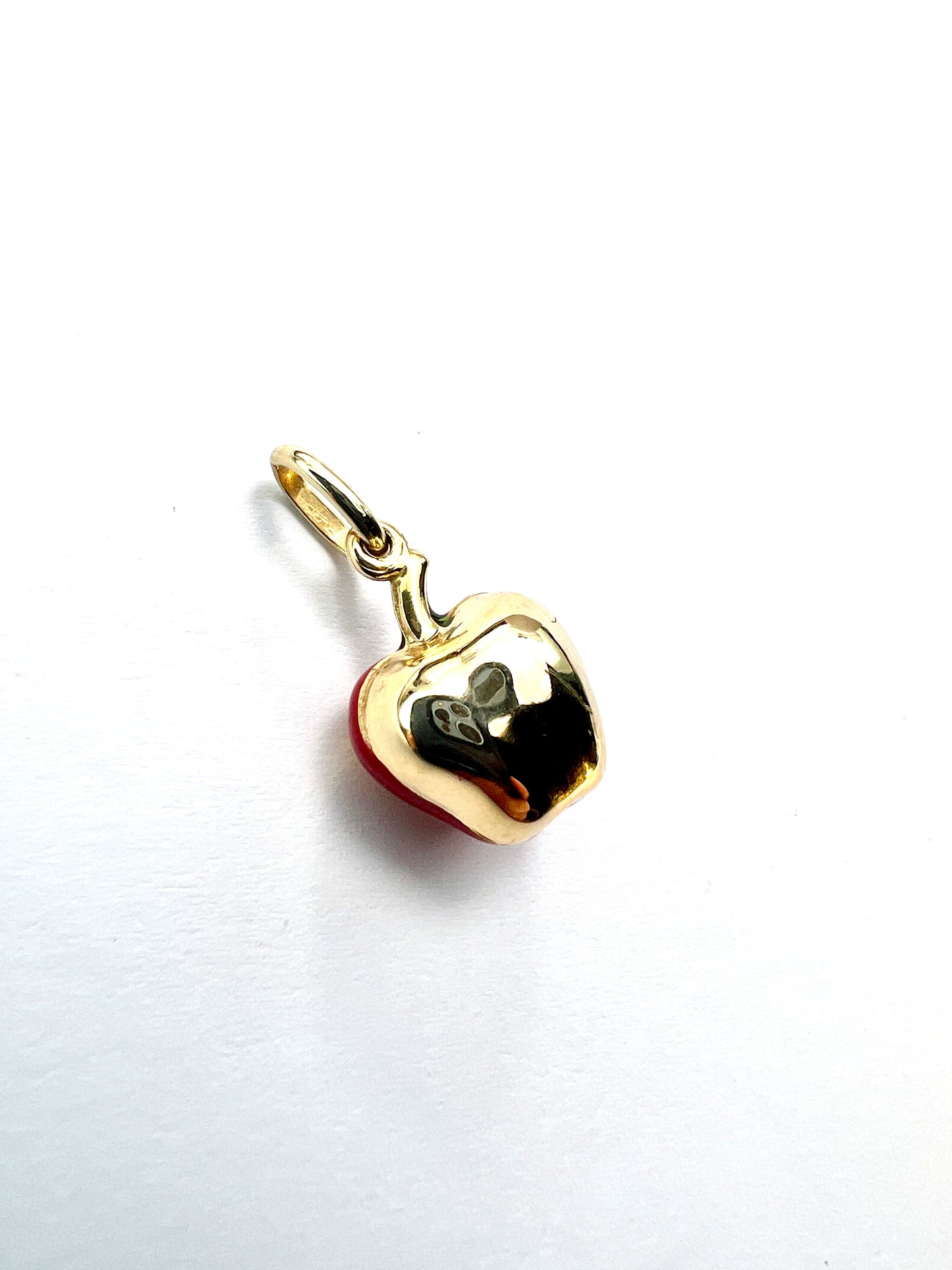 Small Vintage 9CT Gold Enamel Apple Charm