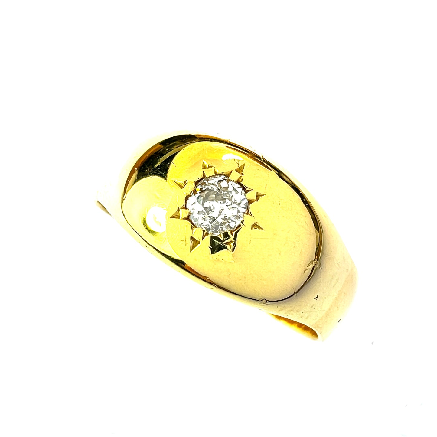 1887 Victorian 22CT Gold Diamond Solitaire Ring