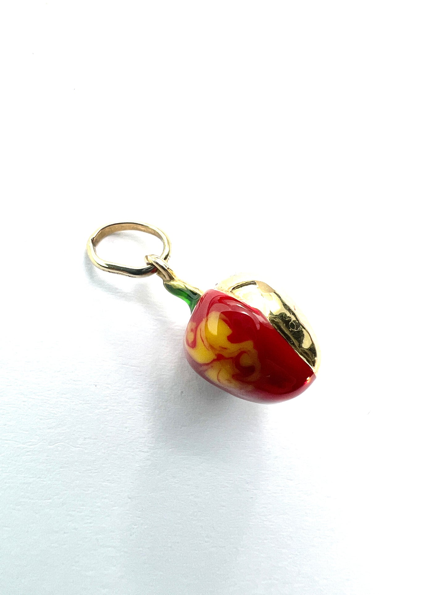 Small Vintage 9CT Gold Enamel Apple Charm