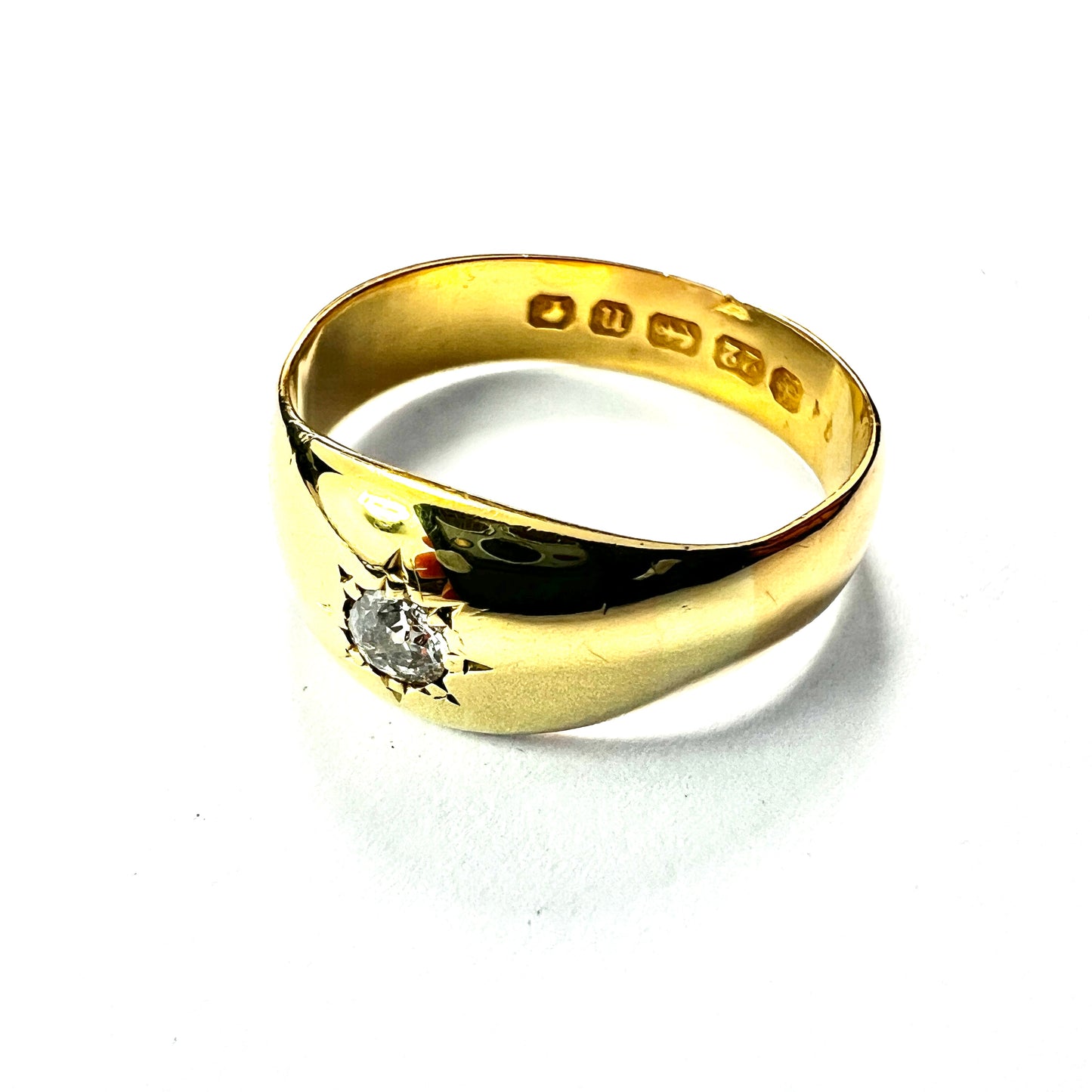 1887 Victorian 22CT Gold Diamond Solitaire Ring