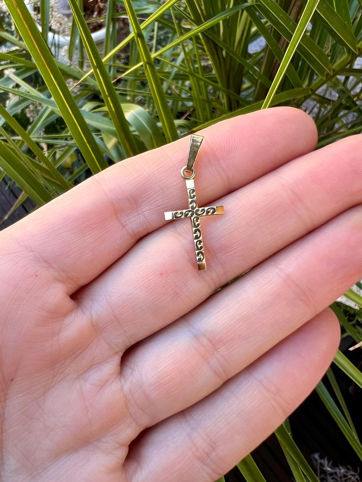 Small Vintage Rolled Gold Crucifix Cross Pendant