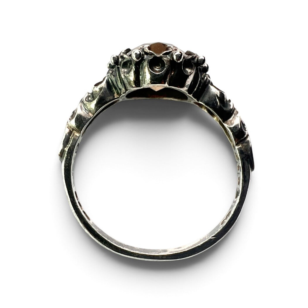 Vintage 1975 Smoky Quartz Silver Ring