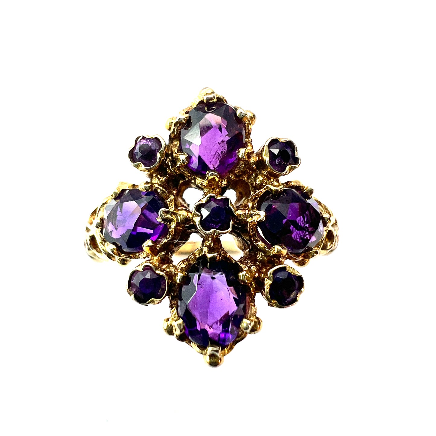 Vintage Amethyst 9CT Gold Victorian Style Ring
