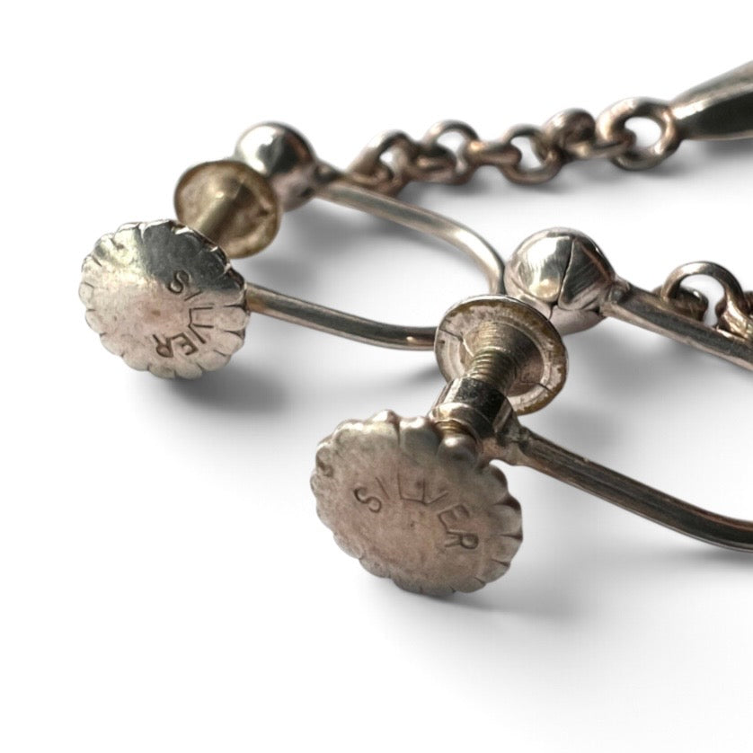 Victorian Sterling Silver Lotus Earrings