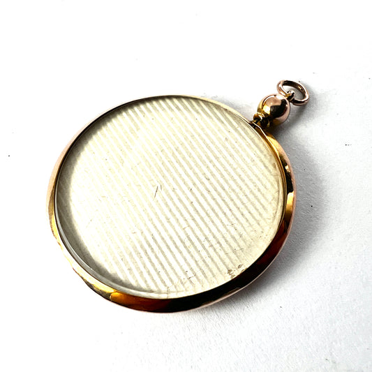 Edwardian 1905 Gold Top Screw Locket Pendant