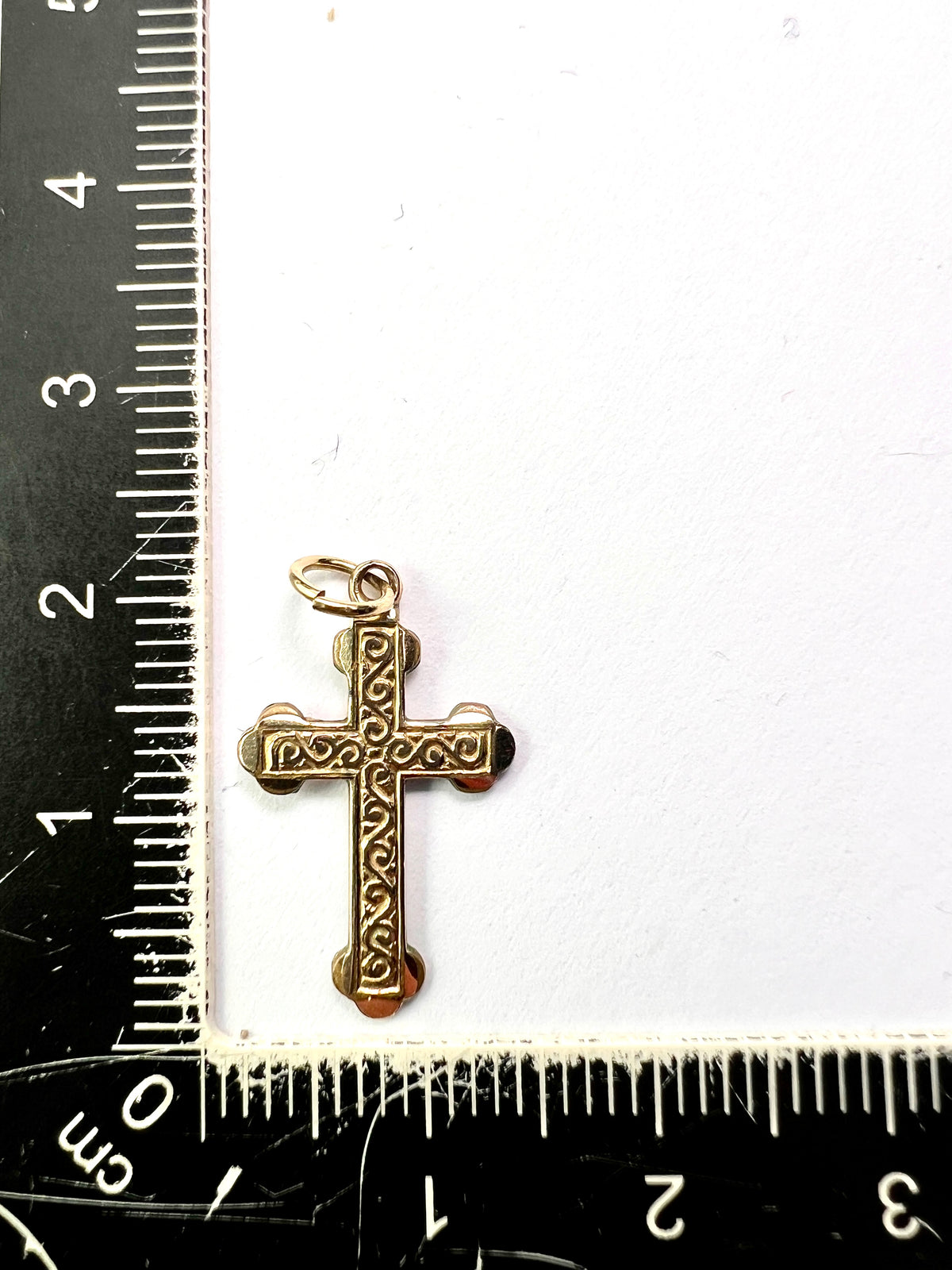 Small Vintage Rolled Gold Fancy Cross Pendant