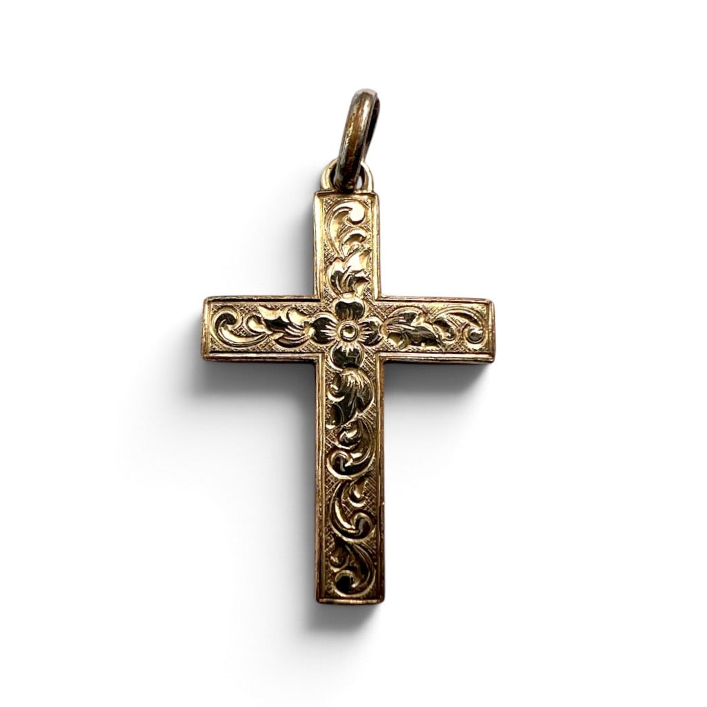 Victorian Rolled Gold Cross Pendant by Kollar & Jourdan