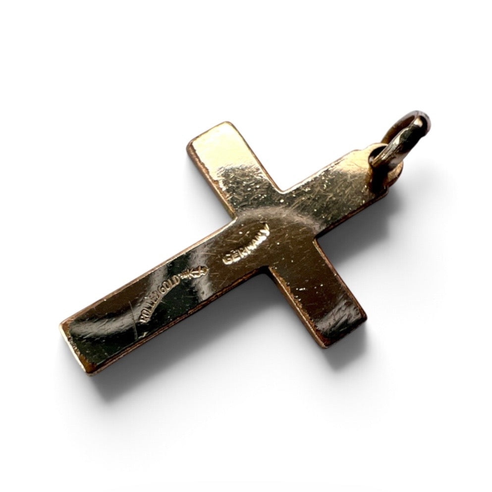 Victorian Rolled Gold Cross Pendant by Kollar & Jourdan
