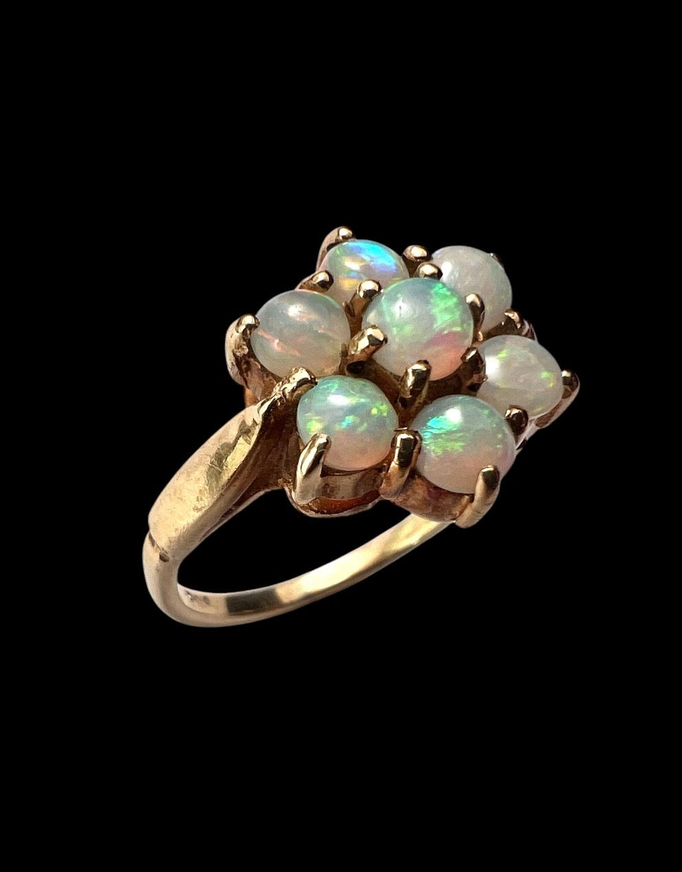 Vintage 9CT Gold Opal Cluster Ring