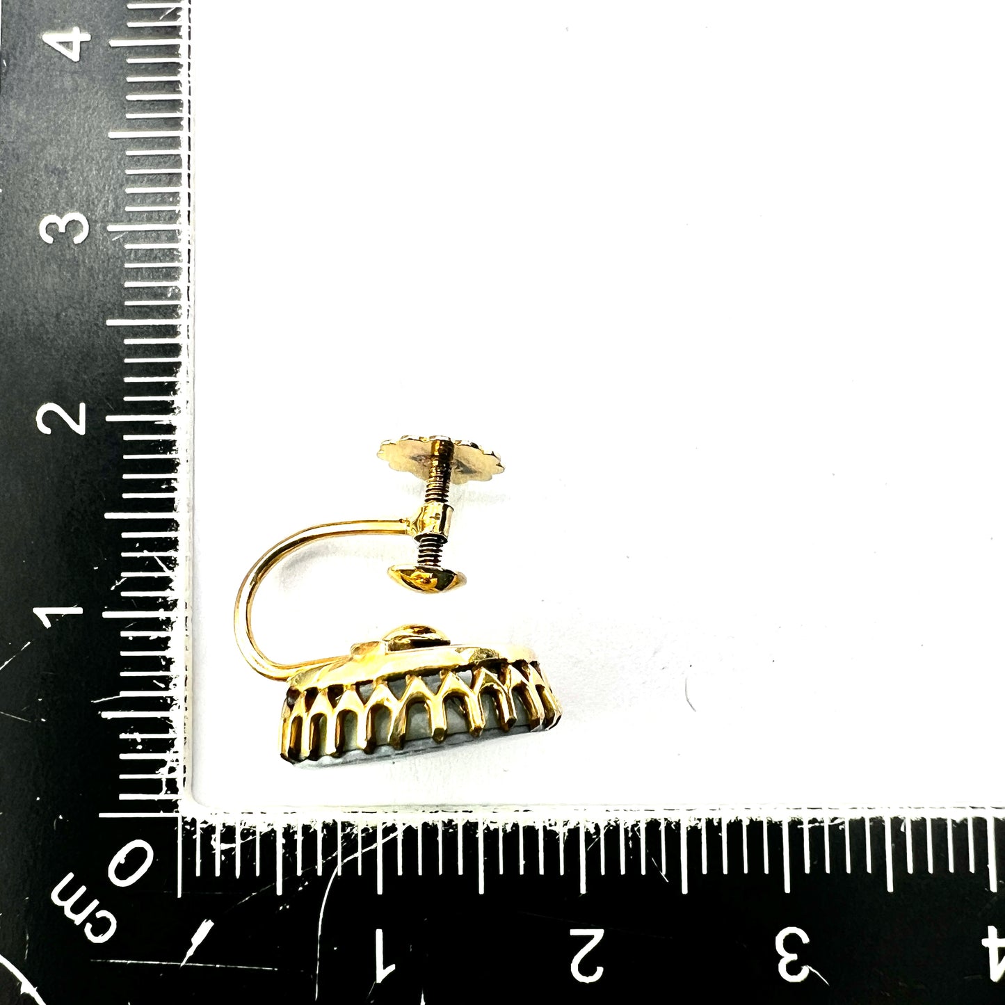 Antique 9CT Gold Opal Doublet Screwback Earrings
